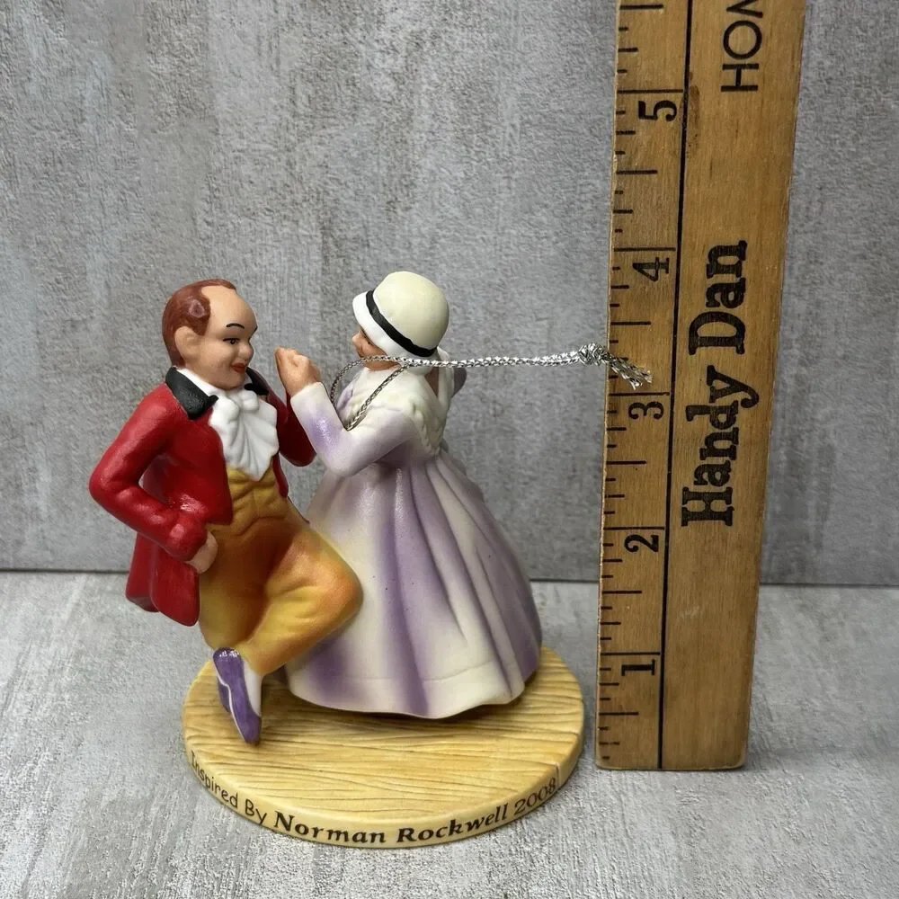Curtis Publishing Norman Rockwell Inspired 2008 Christmas Ornament Man Woman - Picture 2 of 13